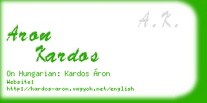 aron kardos business card