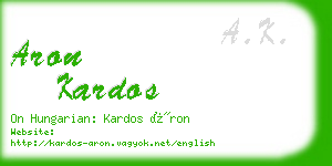 aron kardos business card